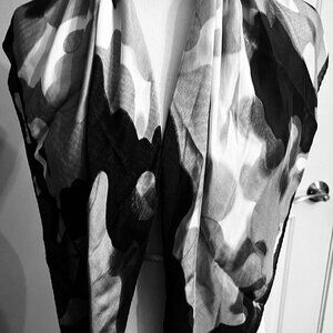 Vintage Natural Silk Scarf (Likely Italy, 1970s–1980s, Abstract Floral Style